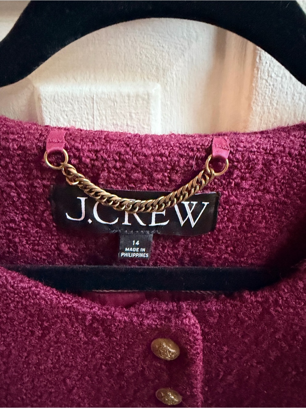 J. Crew Raspberry Tweed Cropped Blazer - Picture 3 of 3